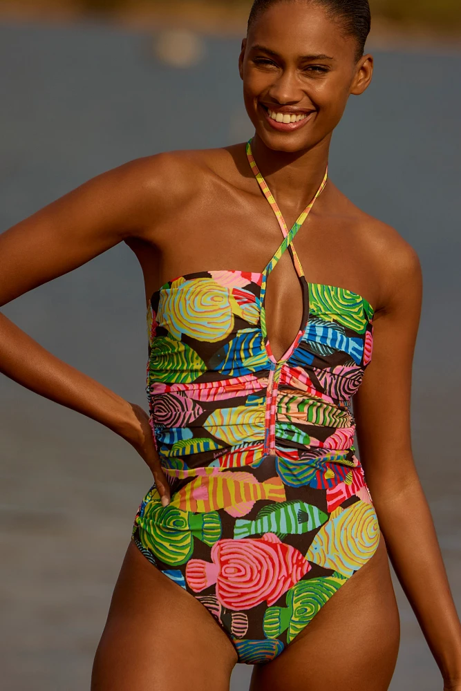 Farm Rio x Anthropologie Fish One-Piece Swimsuit