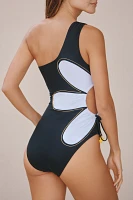 Farm Rio Giant Flower One-Shoulder One-Piece Swimsuit