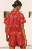 Farm Rio x Anthropologie Linen Blend Buttondown Shirt