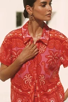 Farm Rio x Anthropologie Linen Blend Buttondown Shirt
