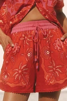 Farm Rio x Anthropologie Linen Blend Drawstring Shorts