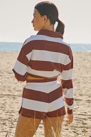 Beach Riot x Anthropologie Rocio Long-Sleeve Collared Top