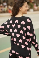 Beach Riot Callie Heart Oversized Crew-Neck Sweater