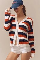Beach Riot Sherry Striped Cable-Knit Cardigan Sweater