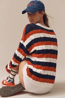 Beach Riot Sherry Striped Cable-Knit Cardigan Sweater
