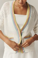 Beach Riot Gene Colorblock Open-Stitch Cardigan