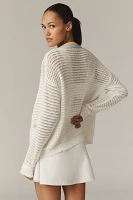 Beach Riot Gene Colorblock Open-Stitch Cardigan
