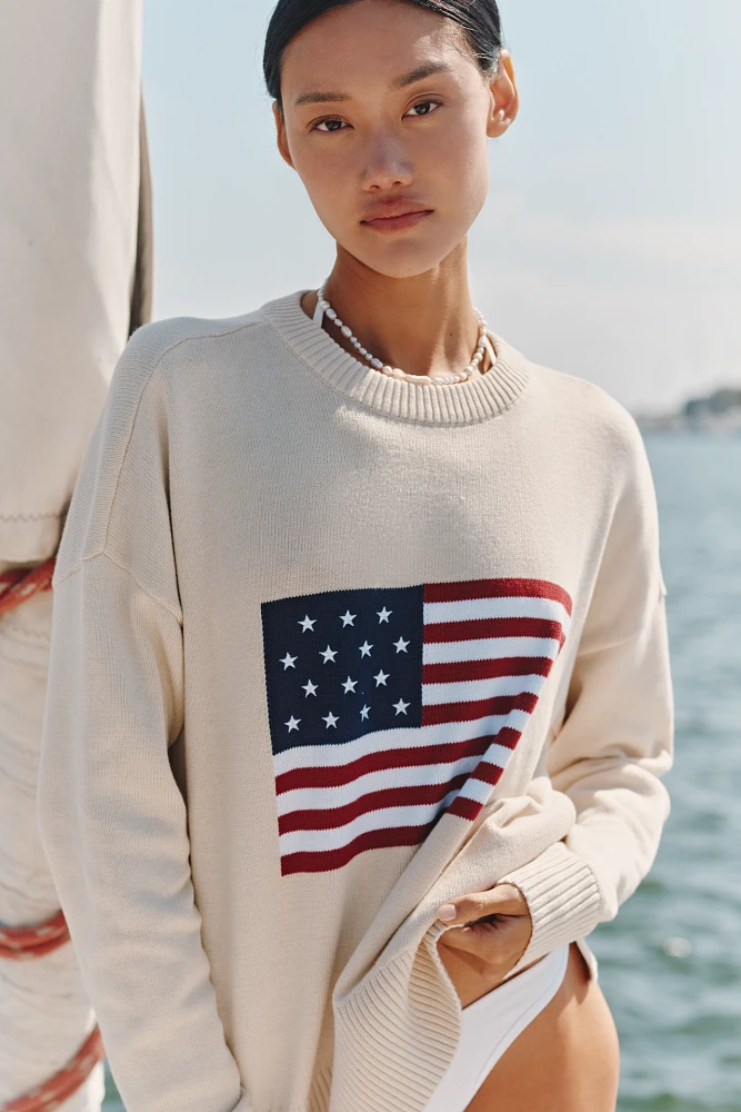 Beach Riot x Anthropologie Callie Americana Sweater