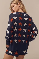 Beach Riot Callie Star Oversized Crew-Neck Sweater