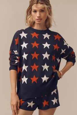 Beach Riot Callie Star Oversized Crew-Neck Sweater