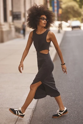 Beyond Yoga Around the World Front Twist Midi Dress