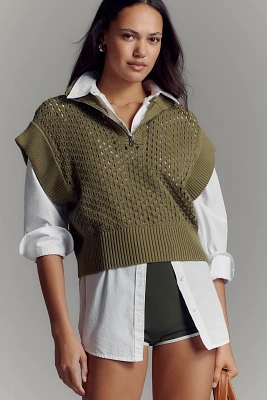 Varley Gaines Short-Sleeve Half-Zip Knit Pullover