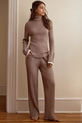 Varley Simeon Rib-Knit Wide-Leg Pants