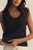 Varley Ferns Cotton Open-Knit Scoop-Neck Tank Top