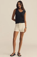 Varley Ferns Cotton Open-Knit Scoop-Neck Tank Top
