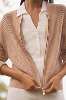 Varley Lai Cotton Long-Sleeve Zip-Front Knit Jacket