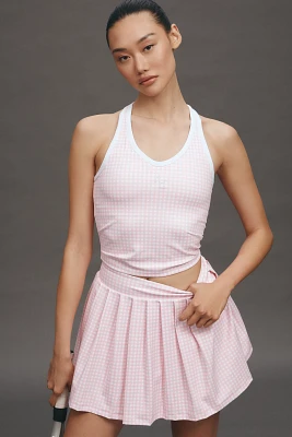 Recreational Habits Taylor Pleated Gingham Mini Skirt