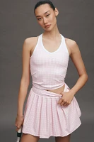 Recreational Habits Taylor Pleated Gingham Mini Skirt