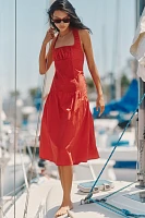 Celandine Sleeveless Smocked Open-Back Midi Dress