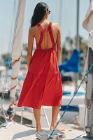 Celandine Sleeveless Smocked Open-Back Midi Dress