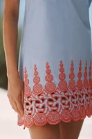 Celandine Coral Reef Sleeveless Mini Shift Dress