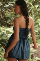 By Anthropologie Strapless Smocked Top
