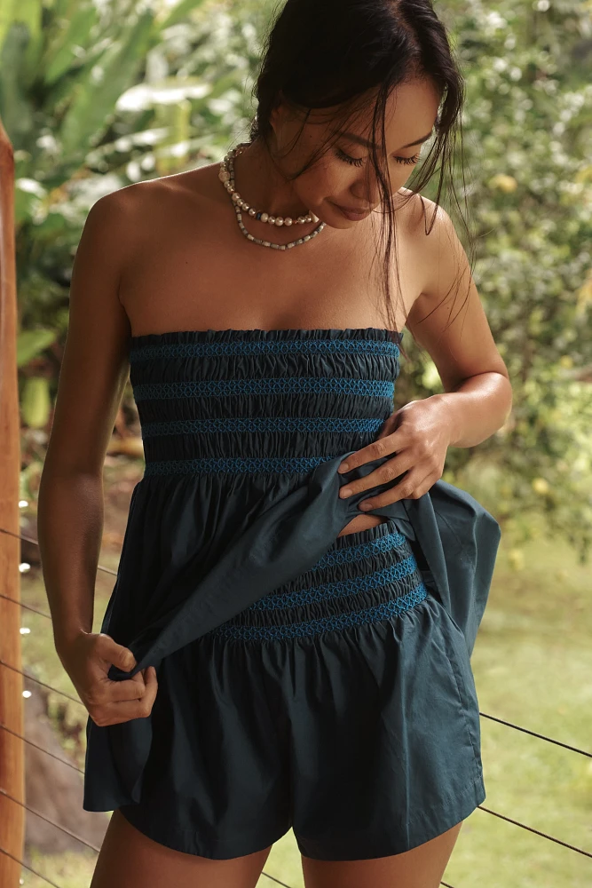 By Anthropologie Smocked Micro Shorts