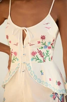 By Anthropologie Cross-Stitch Embroidered Romper