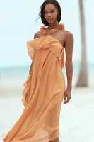 By Anthropologie Halter Gauze Maxi Dresss