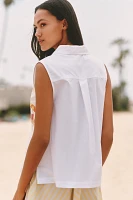 Celandine Embroidered Sleeveless Tie Blouse