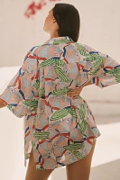 Celandine Oversized Short-Sleeve Buttondown Shirt