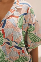 Celandine Oversized Short-Sleeve Buttondown Shirt