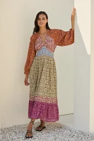 Mahila Long-Sleeve Tiered Maxi Dress