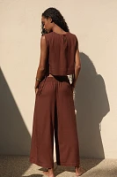 Sunday Brooklyn Wide-Leg Linen Blend Pants