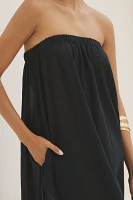 By Anthropologie Strapless Gauze Maxi Dress