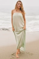 By Anthropologie Strapless Gauze Maxi Dress