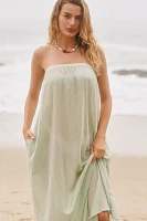 By Anthropologie Strapless Gauze Maxi Dress