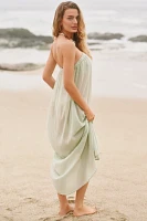 By Anthropologie Strapless Gauze Maxi Dress