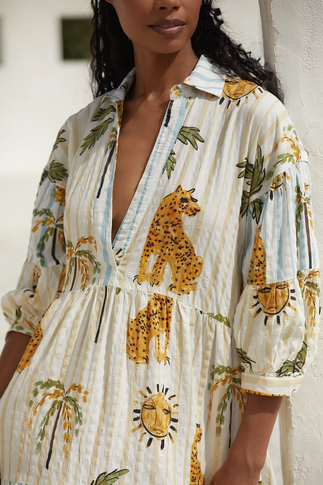 LouLou Avenue The Carolita Printed Tiered Shirt Dress: LouLou Avenue  Edition at MarketFair Shoppes in Princeton, NJ