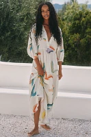 The Carolita Printed Tiered Shirt Dress by Celandine