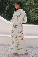 The Carolita Printed Tiered Shirt Dress by Celandine