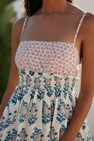 Celandine Straight-Neck Tiered Mini Dress