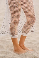 Celandine Sheer Mesh Sequin Drawstring Mermaid Midi Skirt