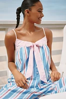 Celandine Pinstripe Bow Wide-Leg Jumpsuit