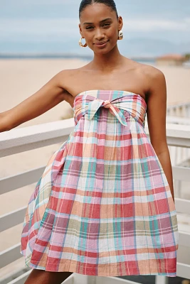 Celandine Cotton Sleeveless Bow-Front Mini Dress