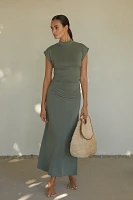 By Anthropologie Turtleneck Ruched Midi Dress