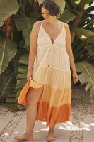 By Anthropologie Ombre Sunrise Tiered Maxi Dress