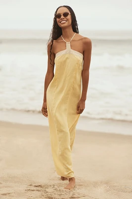 By Anthropologie Linen Column Maxi Dress