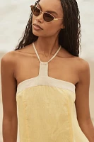 By Anthropologie Linen Column Maxi Dress