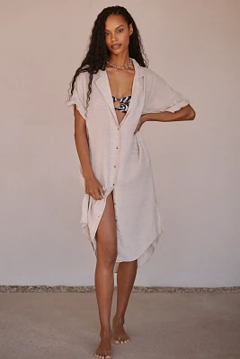 The Lucia Sheer Midi Dress by Anthropologie: Linen Edition